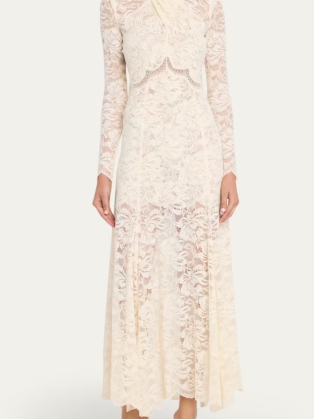 RABANNE layered lace maxi dress